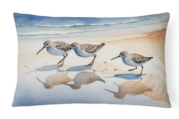 Birds, Birds, Birds Throw Pillow Throw Pillow For Indoor Couch Bed Outdoor Patio Washable, Sandpipers 7528,12Hx16W_maomaolike.com