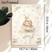 Ballerina Bunny Painting Poster, Delicate Watercolor Style Poster, Soft Elegant Bunny In Pastel Lace Dress With Floral Details, Ideal For Bedroom And_maomaolike.com