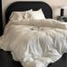 Quilt Luxurious Sophisticated Jacquard 60S Tencel Four-piece Set, Summer Cool Ice Silk White Bed Sheet And Duvet Cover_maomaolike.com