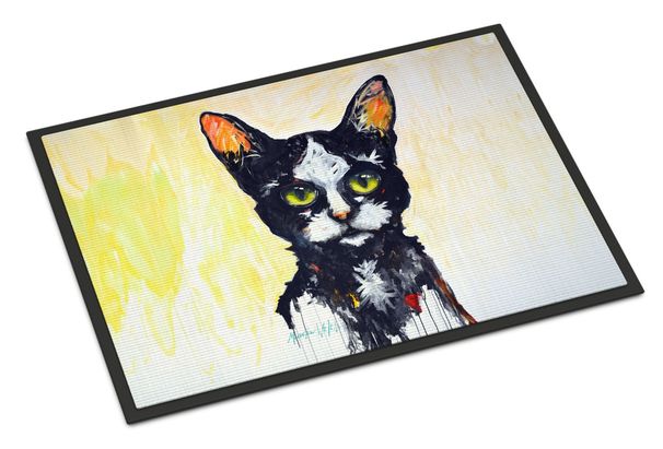 Big Kitty Cat Doormat Front Door Mat Indoor Outdoor Rugs For Entryway, Non Slip Washable Low Pile, 24H X 36W_maomaolike.com