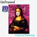 Mona Lisa Graffiti Style Painting Poster, Playful Bubble Gum-blowing Mona Lisa With Bold Pink Graffiti Splash Poster, Creative Artistic Decor Ideal_maomaolike.com