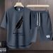 Men's Clothing 2024 Waffle Casual Summer Suit Men's Loose Teen Short sleeved T shirt Shorts Handsome Two piece Suit_maomaolike.com