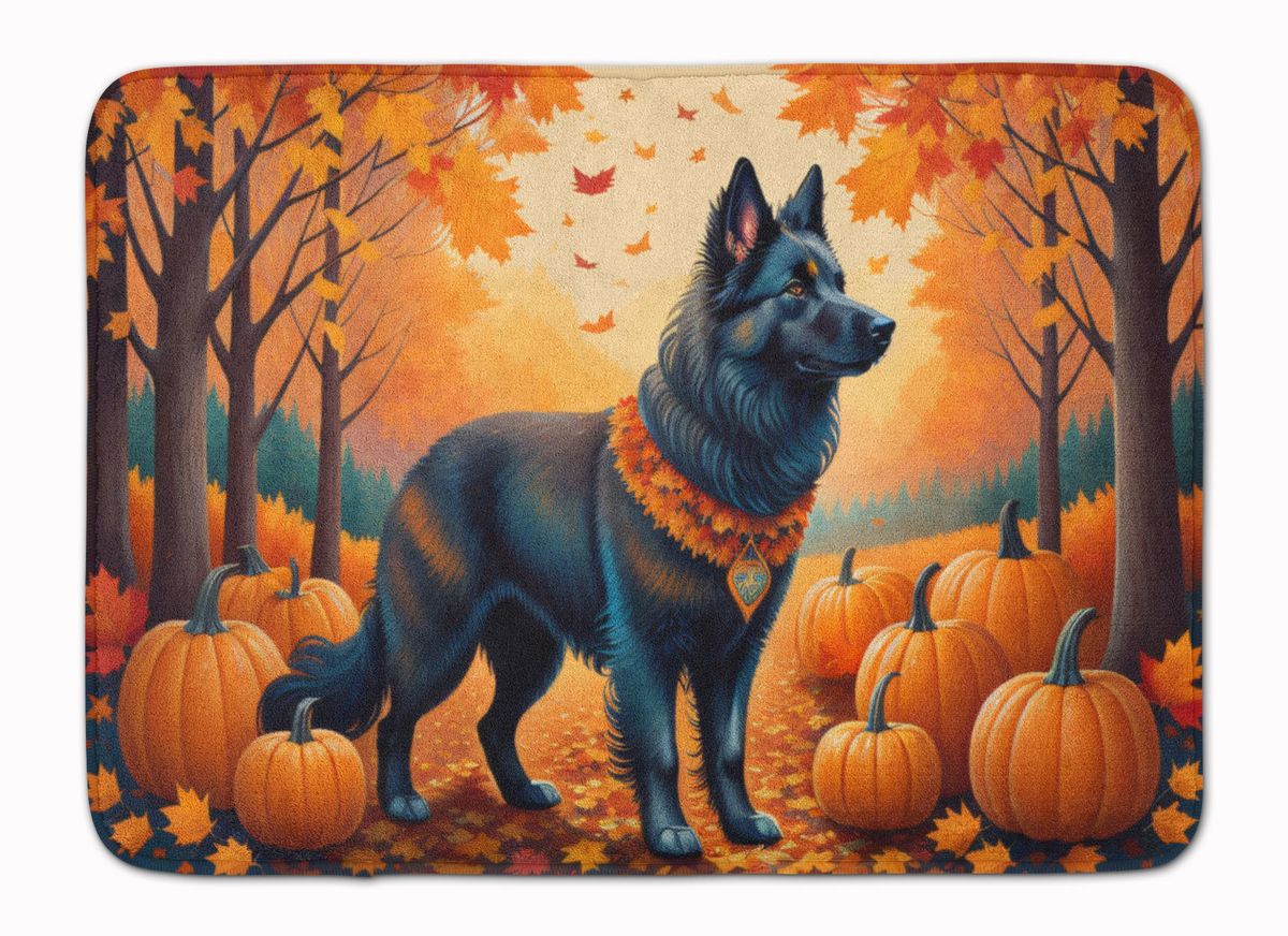 Belgian Sheepdog Fall Memory Foam Kitchen Mat Machine Washable Anti-Fatigue Mat Cushion Comfort Bath Mat Or Kitchen Rug_maomaolike.com