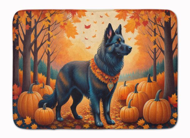 Belgian Sheepdog Fall Memory Foam Kitchen Mat Machine Washable Anti-Fatigue Mat Cushion Comfort Bath Mat Or Kitchen Rug_maomaolike.com