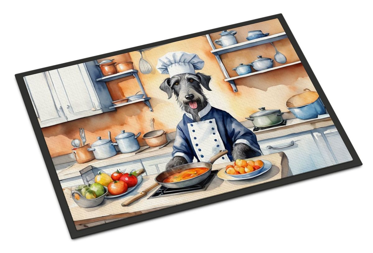 Scottish Deerhound The Chef Doormat Front Door Mat Indoor Outdoor Rugs For Entryway, Non Slip Washable Low Pile, 24H X 36W_maomaolike.com