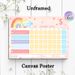 Rainbow & Cloud Reward Chart Painting Poster, Pastel Watercolor Cute Scene Poster, Practical Tool To Record Daily Tasks And Track Progress For Home Or_maomaolike.com