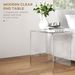 Modern Acrylic End Table, Waterfall Side Table With Rounded Edges And Storage For Small Spaces, 21" X 12" X 21", Clear_maomaolike.com