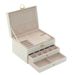 Large Capacity Leather Three-Layer Drawer Gold Jewelry Necklace Earrings Bracelet Storage Box_maomaolike.com