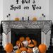 32 PCS Horrible Decoration Set, Lace Tablecloth, Spider Web Pentagram Round Table Mat, Black Spider Web Fireplace Cloth, Suitable For Horror Themed Party Decoration_maomaolike.com