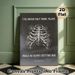 Floral Rib Cage With Quote Painting Poster, Dark Vintage Minimalist Line Art Poster, Moody Artistic Decor Suitable For Bedroom, Living Room_maomaolike.com
