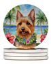 Australian Terrier Luau Large Sandstone Coasters Pack Of 4 Absorbent Round Coasters Decor Gifts For Men Or Women, 4 In, Multicolor_maomaolike.com