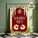 Gajra Rey Traditional Indian Festival Painting Poster, Rich Red-toned Ornate Ethnic Decorative Poster, Vibrant Cultural Design With Floral Garlands_maomaolike.com