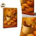 Autumn Still Life Painting Poster, Warm-toned Oil Painting Style Poster, Cozy Fall Scene With Mug, Pastries, Pumpkin And Marigolds, Inviting Decor For_maomaolike.com
