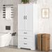 Tall Bathroom Storage Cabinet,Cabinet With Two Doors And Drawers,Adjustable Shelf,MDF Board,White_maomaolike.com