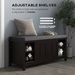 Modern Shoe Storage Bench, Entry Way Bench With Cushion, 2 Sliding Doors, Storage Ottoman Bench, Holds 10 Pairs, Black_maomaolike.com