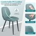 Green Leather Dining Chair With Metal Legs, Shell Shape Upholstered Chair Set Of 2 For Kitchen, Restaurant, Living, Meeting Room_maomaolike.com