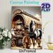 Horse & Ornate Carriage Painting Poster, Vintage Detailed Art Scene Poster, Delivers Rustic Nostalgic Vibe For Living Room, Bedroom_maomaolike.com