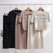 Women's Clothing high grade knitted suit spring and autumn new sweet and gentle short sleeved dress, two pieces_maomaolike.com