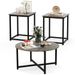 3-Piece Coffee Table Set Round Coffee Table And 2PCS Square End Tables_maomaolike.com