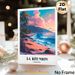 La Reunion Beach Sunset Travel Landscape Painting Poster, Vibrant Retro Tropical Coastal Scene Poster, Brings Serene Tropical Ambiance, Ideal For_maomaolike.com