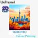 Toronto Autumn Cityscape Painting Poster, Vibrant Illustration-style Warm-toned Skyline Poster, Scenic Artwork With Iconic Tower & Fall Foliage, Ideal_maomaolike.com