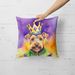 Welsh Terrier King Of Mardi Gras Throw Pillow Machine Washable, Indoor Outdoor Decorative Pillow For Couch, Bed Or Patio, 18Hx18W_maomaolike.com