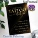 Temporary Tattoo Station Painting Poster, Elegant Glittery Black & Gold Style Poster, Clear Step-by-step Guide For Applying Temporary Tattoos, Ideal_maomaolike.com