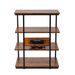 VEVOR 4-Tier AV Media Stand With Power Strips, Corner TV Stand With LED Lights, Height Adjustable Wooden Shelves For DVD Players/Cable Boxes/Games Consoles, Brown_maomaolike.com