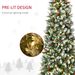 7.5 Ft Pre-Lit Snow-Dipped Artificial Christmas Tree With Realistic Branches, 350 LED Lights, Pine Cones, Red Berries And 1075 Tips_maomaolike.com