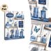Nautical Bathroom Painting Poster, Vintage Coastal Blue-toned Bathroom Essentials Poster, With Rustic Shelves & Playful Signs, Adds Cozy Tidy Vibe For_maomaolike.com