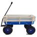 Outdoor Wagon All Terrain Pulling Wood Railing Air Tires Garden Cart_maomaolike.com