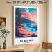 La Reunion Beach Sunset Travel Landscape Painting Poster, Vibrant Retro Tropical Coastal Scene Poster, Brings Serene Tropical Ambiance, Ideal For_maomaolike.com