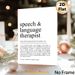 Speech & Language Therapist Definition Painting Poster, Minimalist Typographic Text Poster, Thoughtful Tribute To Speech Therapists, Ideal For Clinic_maomaolike.com