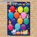 Spanish Birthday Calendar Painting Poster, Vibrant Cute Animal & Colorful Balloon Scene Poster, Festive Design To Track Monthly Birthdays, Suitable_maomaolike.com