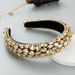 PDMCS Headband Women's European and American Rhinestone Gemstone Headpiece Sponge Wide Edge Handmade Headband Baroque Hair Accessory_maomaolike.com