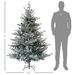6ft Nordic Pine Artificial Christmas Tree With 795 Snow Flocked Tips, Foldable Metal Stand, Easy Assembly, Hinged Xmas Tree For Home Office Holiday_maomaolike.com