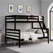 Twin Over Full Bunk Bed With Ladder,Wooden Bunk Bed With High Guardrail And Ladder For Kids, Teens, Dorm Rooms, And Guest Rooms,No Box Spring Needed,Espresso_maomaolike.com