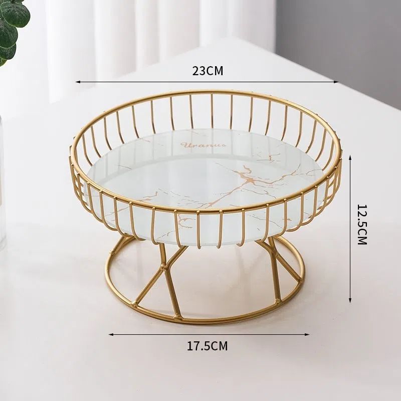 European Style Light Luxury Plate Creative Living Room Household Fruit Basket Afternoon Tea Candy Dessert Rack Snack Rack_maomaolike.com
