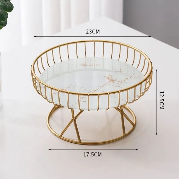 European Style Light Luxury Plate Creative Living Room Household Fruit Basket Afternoon Tea Candy Dessert Rack Snack Rack_maomaolike.com