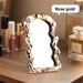 Oblong Table‑top Vanity Mirror, Instagram‑style Princess Mirror With A Water‑ripple Design, Minimalist Mirror For The Bedroom Dressing Table_maomaolike.com