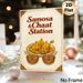 Samosa & Chaat Themed Painting Poster, Vibrant Vintage Indian Culinary Art Poster, Authentic Eye-catching Snack Design, Ideal For Restaurant, Kitchen_maomaolike.com