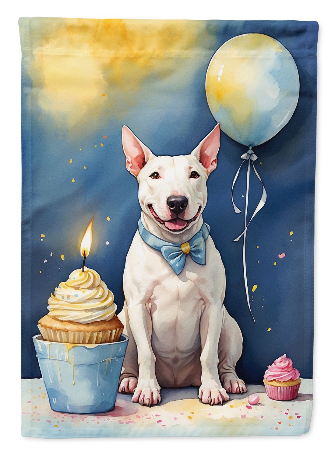 Bull Terrier Happy Birthday Garden Flag Mailbox Flag Decorative Yard Flag Banner Outside Patio Artwork Yard Flower Beds, Garden Size, Multicolor_maomaolike.com