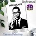 Malcolm-X Themed Painting Poster, Monochrome Bold Graphic Portrait Poster, Inspirational Civil Rights Leader Artwork For Home, Office And Study Areas_maomaolike.com