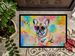 French Bulldog Hippie Dawg Doormat Front Door Mat Indoor Outdoor Rugs For Entryway, Non Slip Washable Low Pile, 24H X 36W_maomaolike.com
