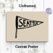 Seattle Pennant Painting Poster, Hand-drawn Minimalist Line Art Poster, Adds Gentle Local Charm, Ideal For Living Room, Bedroom Or Entryway_maomaolike.com