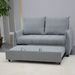 57.48" Big Size Sofa Bed Line Fabric Futon Couch With Adjustable Backrest, Modern Loveseat Sofa Sleeper For Living Room_maomaolike.com