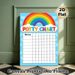 Potty Chart Painting Poster, Vibrant Rainbow & Heart Pattern Poster, Practical Tool To Track Potty Training Progress For Home Bathroom_maomaolike.com