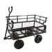 (Black Double Fence Utility Cart) Wagon Cart Garden Cart Trucks Make It Easier To Transport Firewood_maomaolike.com