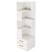 L-Shaped Bookshelf, Corner Bookcase With 5-Tier Shelf And 2 Drawers_maomaolike.com