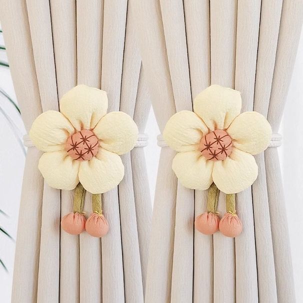 Modern Simple Tiebacks Pair Adjustable Rope Curtain Buckle Gathering Tie Decorative Flowers 2p-set_maomaolike.com
